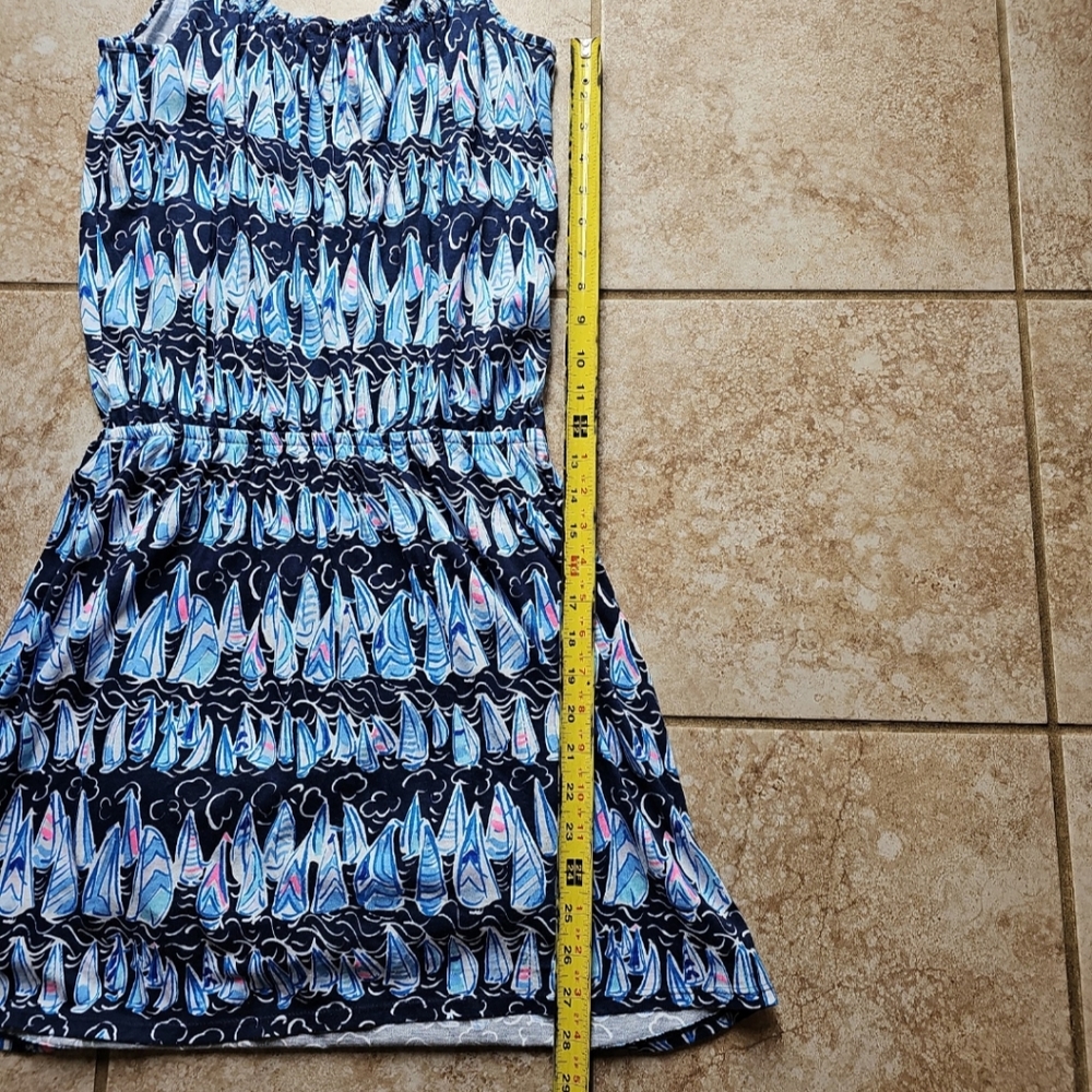 Lilly Pulitzer Navy and Light Blue Printed Mini Dress/Romper - Picture 7 of 11
